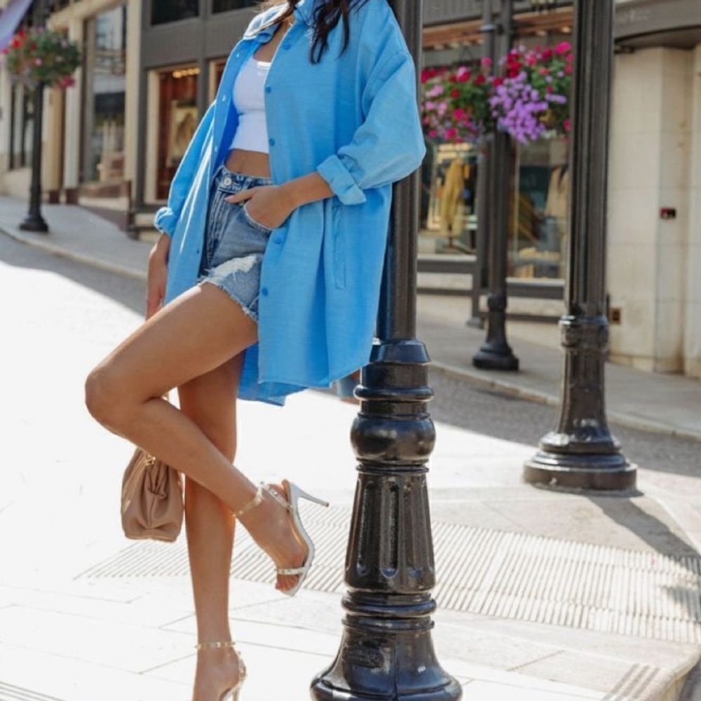 Turquoise button up shirt - Picture 4 of 7